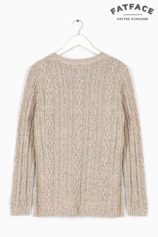 Fat Face Cream Rede Cable Jumper